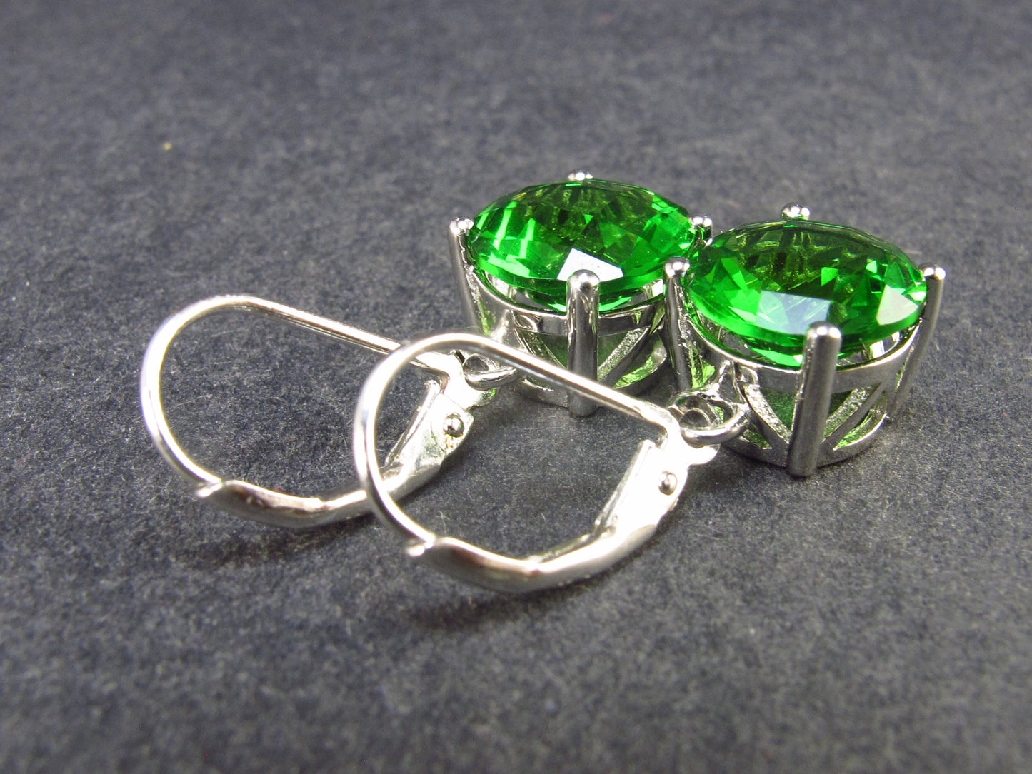 Helenite Gaia Stone Gem Sterling Silver Earrings From Washington - 3.9 Grams