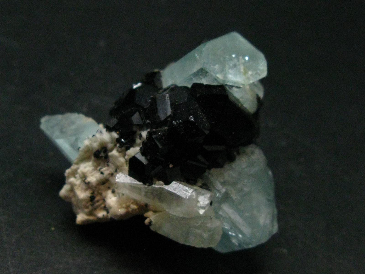 Gem Aquamarine & Black Tourmaline Crystal From Erongo Namibia - 2.1"