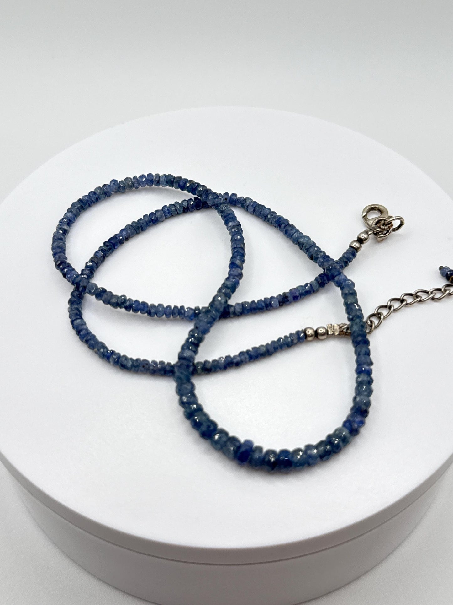 Blue Sapphire Beaded Necklace: Genuine Gemstone Jewelry, September Birthstone