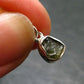Gem Moldavite Tektite SS Pendant From Czech Republic - 0.5" - 0.57 Grams