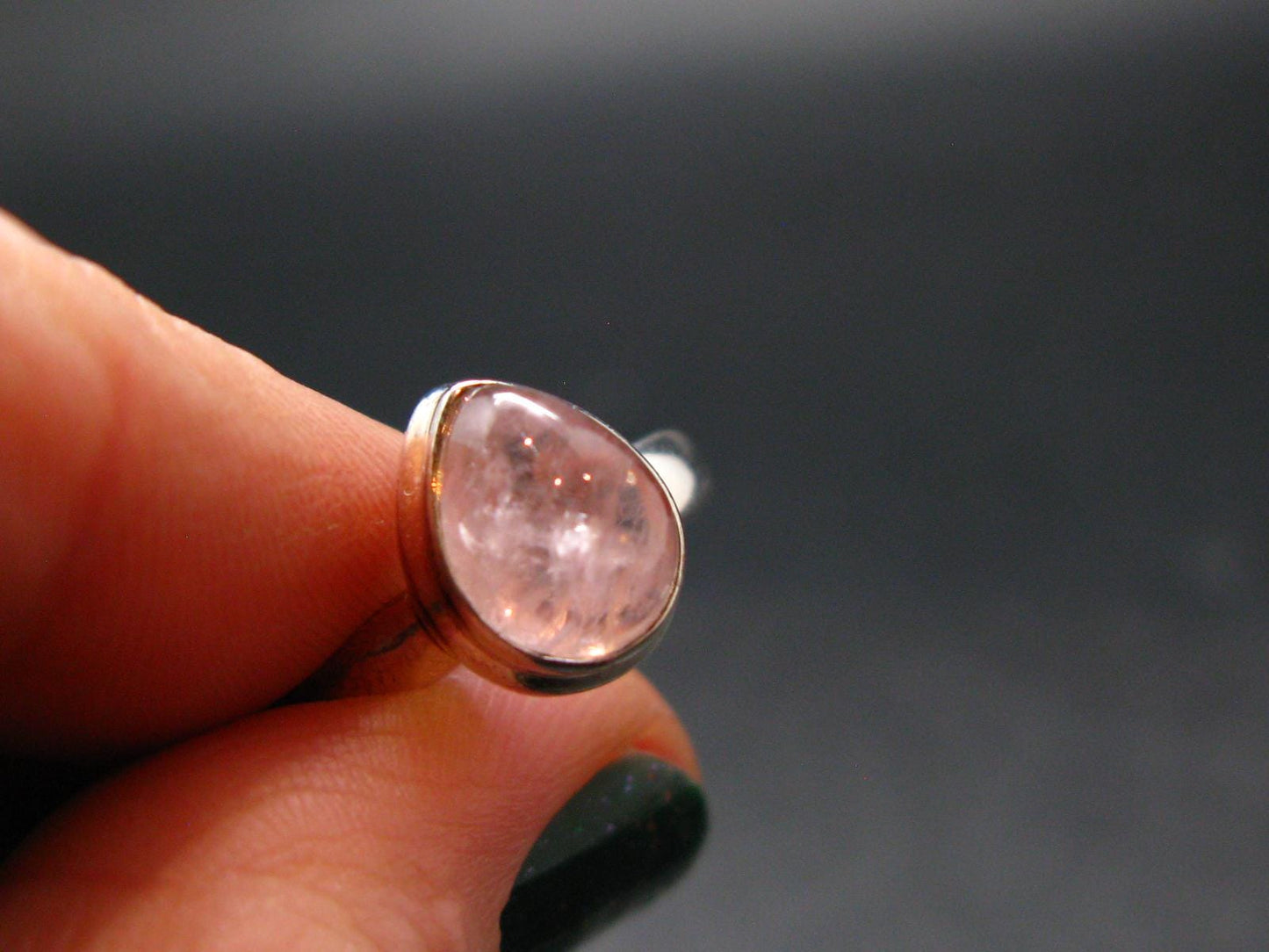 Pink Beryl!! Amazing Natural Morganite Silver Ring From Brazil - Size 6 - 3.3 Grams