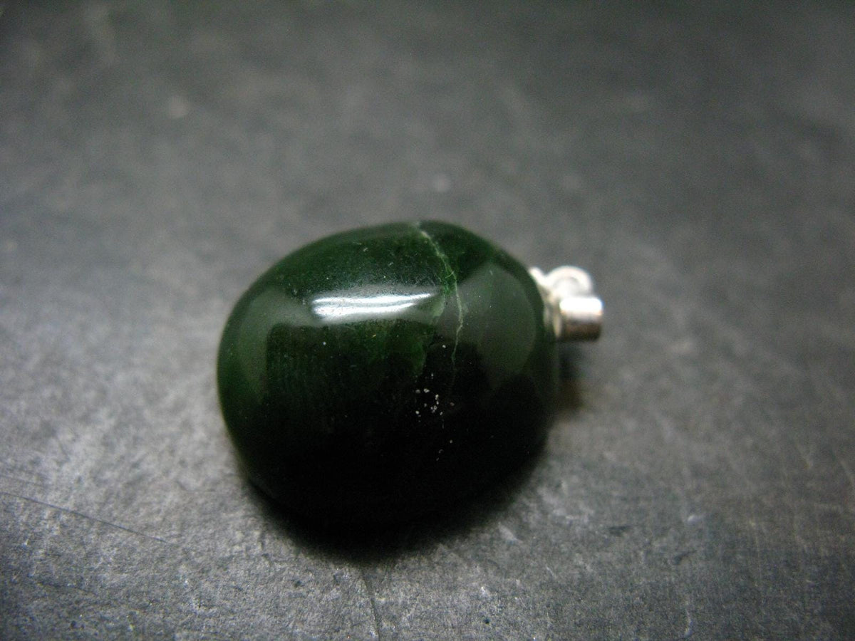Nephrite Jade Cabochon Pendant From Canada - 1.0" - 7.77 Grams