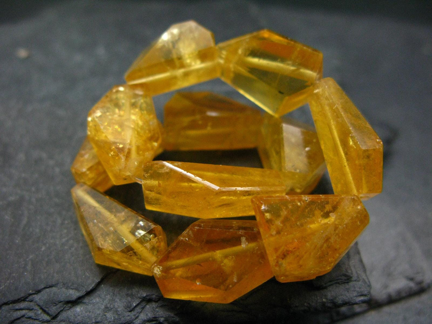 Heliodor Golden Beryl Genuine Bracelet ~ 7 Inches ~ 16mm Facetted Beads