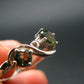 Moldavite Tektite Silver Ring from Czech Republic - Size 8 - 2.58 Grams
