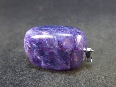 Rare High-Quality Charoite Pendant In SS From Russia - 1.2" - 10.0 Grams