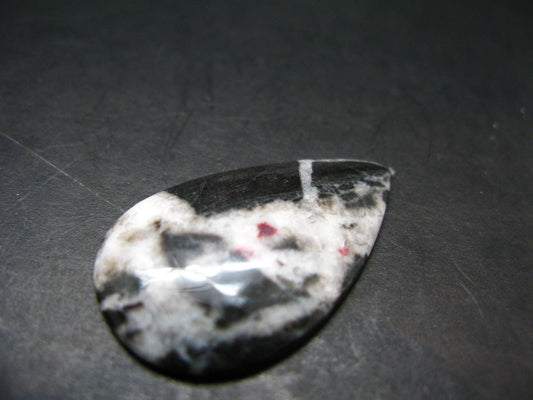 Cinnabar in Dolomite Cabochon from China - 5.79 Grams - 37 x 24 mm