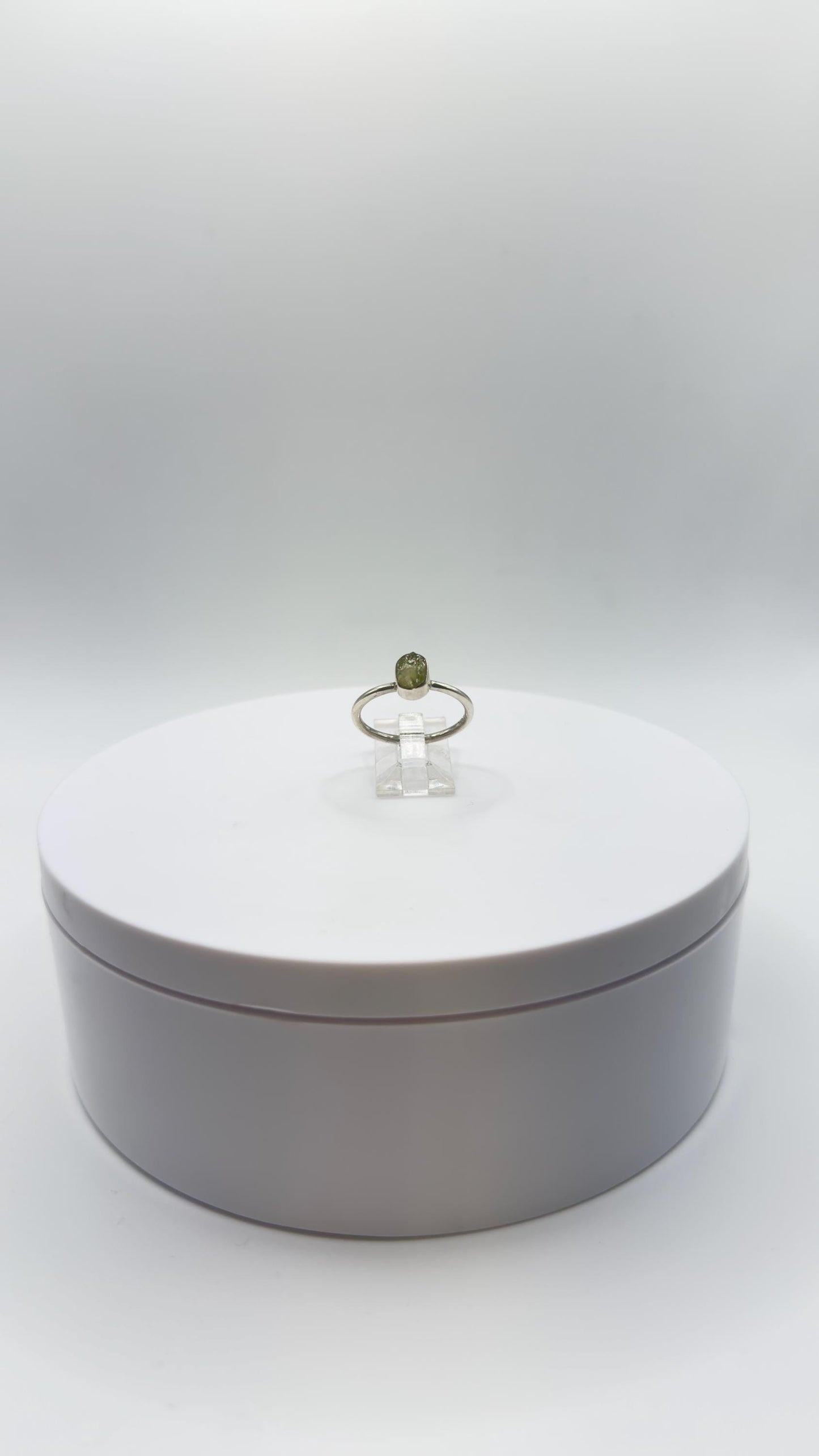 Raw Chrysoberyl Ring Green Yellow Gemstone Silver Minimalist Crystal Unique Jewelry Gift - Sizes 8