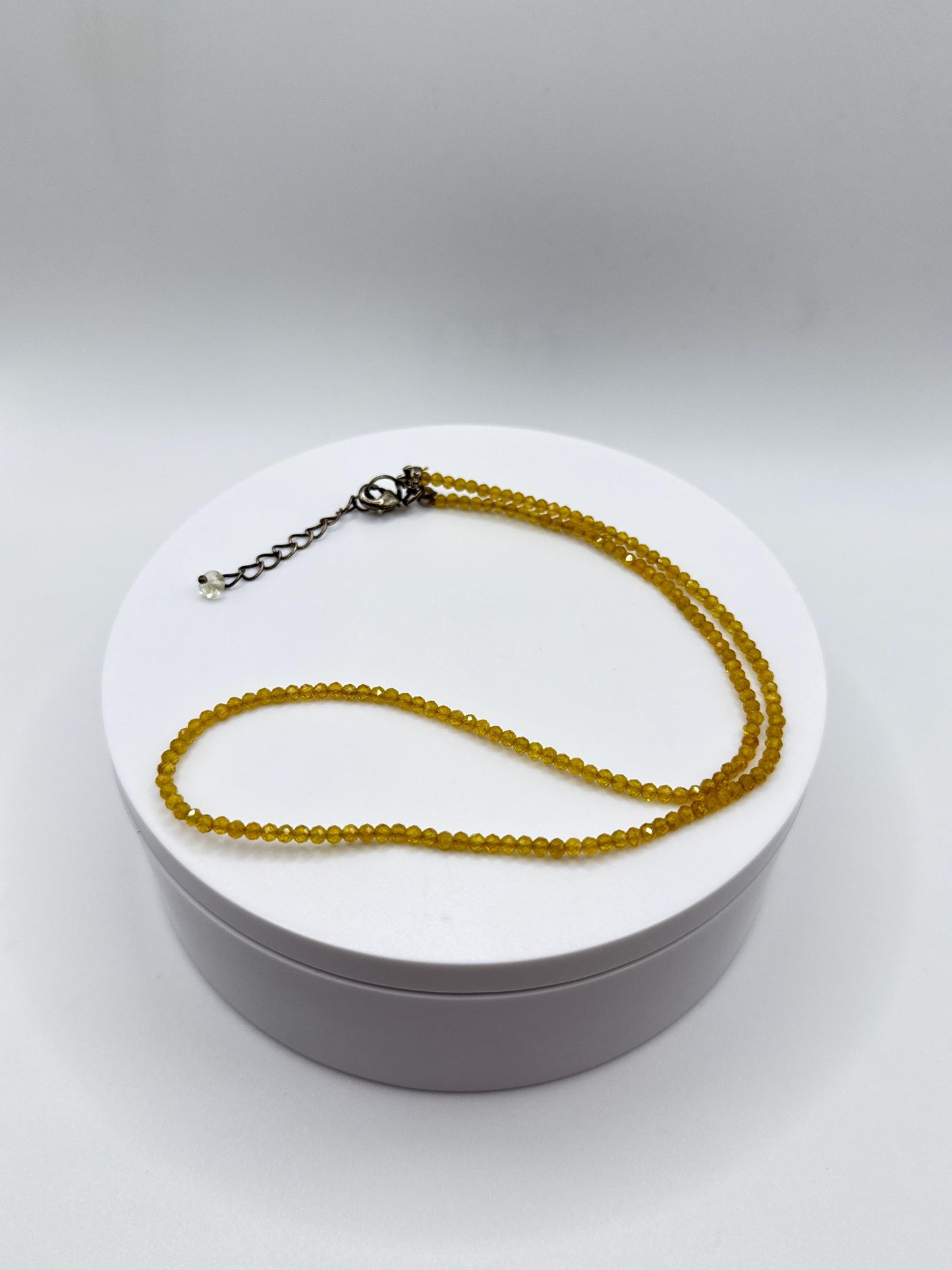 Yellow Sapphire Necklace - Faceted Sapphire Beads - Natural Gemstone Jewelry - September Birthstone Gift - 6.49 Grams