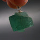 Rare!! Emerald Green Fluorite Crystal Silver Pendant From UK - 5.90 Grams - 0.8"