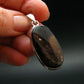 Tumbled Hypersthene Silver Plated Pendant From Canada - 1.8" - 10.0 Grams