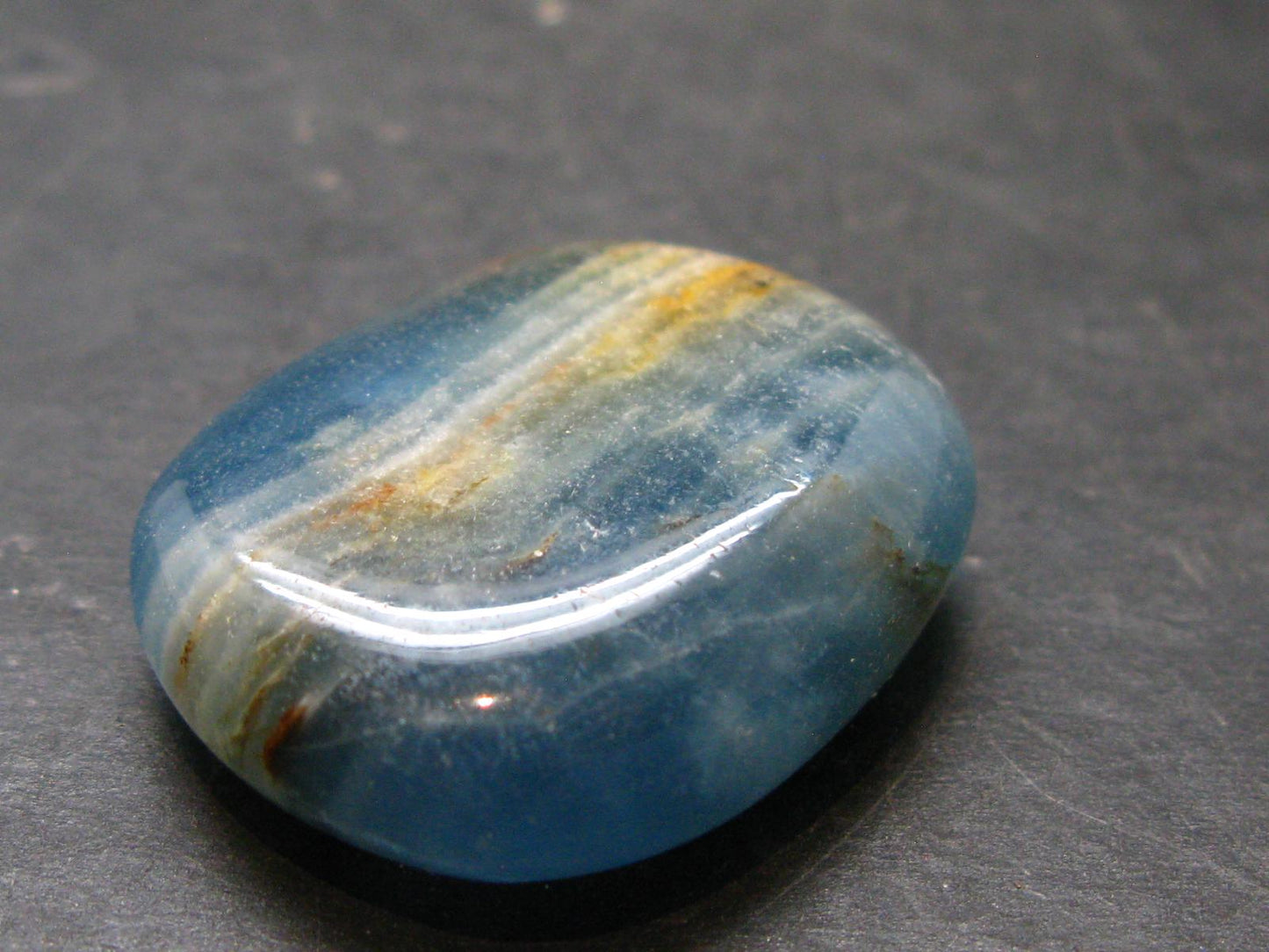 Nice Lemurian Aquatine Blue Calcite Tumbled From Argentina - 1.2" - 15.71 Grams