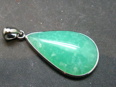 Chrysoprase Silver Pendant From Australia - 1.4" - 4.69 Grams