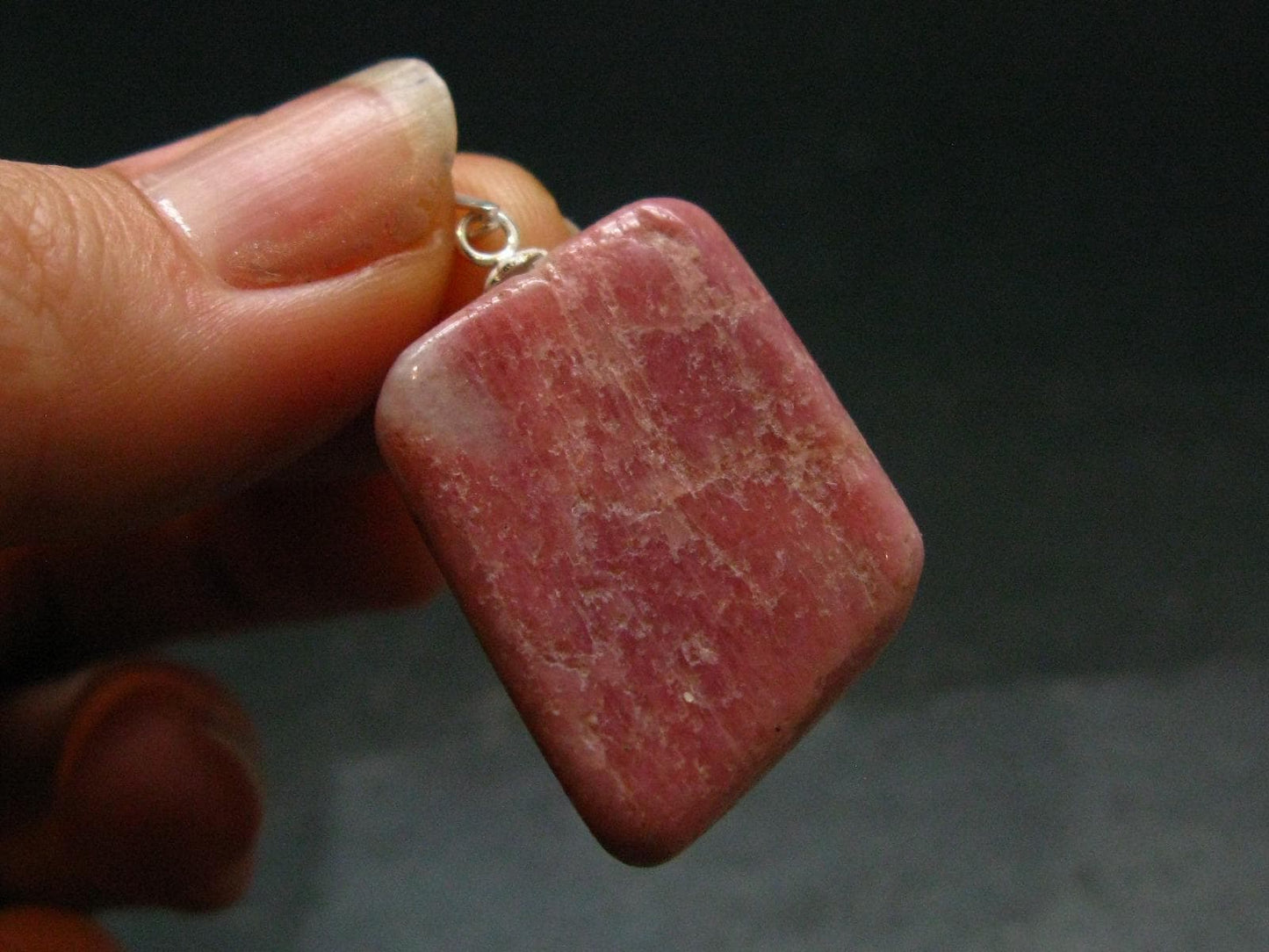 Pink Petalite Silver Pendant from Canada - 1.4" - 5.90 Grams