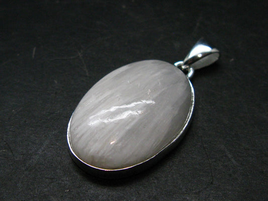 Scolecite Silver Plated Pendant From India - 1.6" - 7.99 Grams