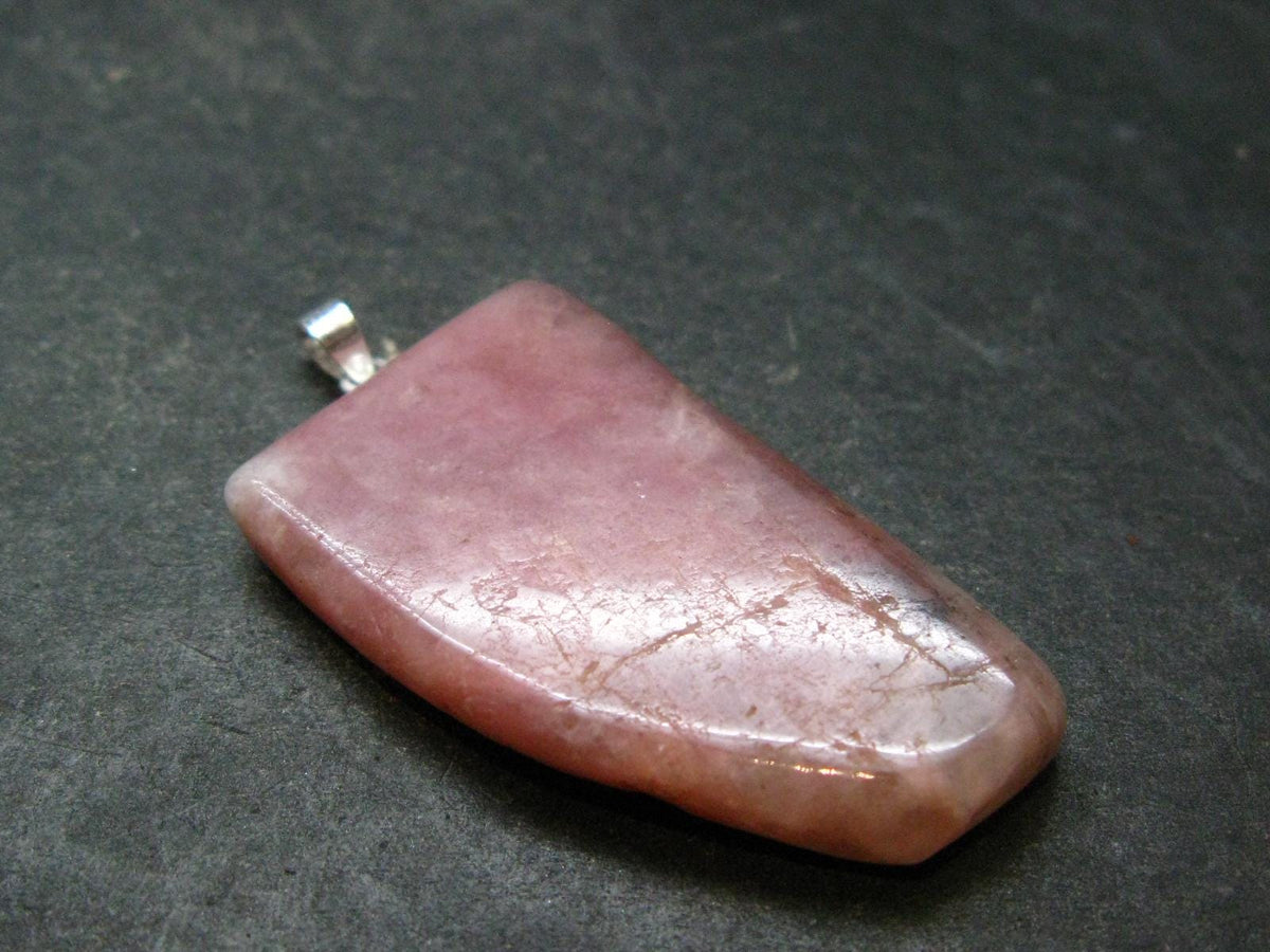 Pink Petalite Silver Pendant from Canada - 1.8" - 8.88 Grams