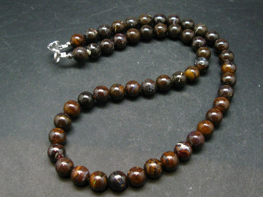 Rare Boulder Opal Beads Necklace From Australia - 17"