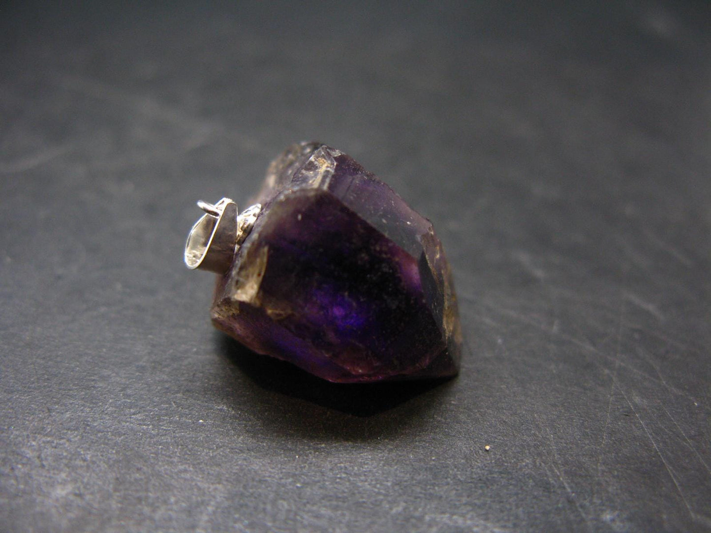 Rare Brandenberg Brandberg Amethyst Quartz Silver Pendant From Namibia - 1.0" - 6.82 Grams