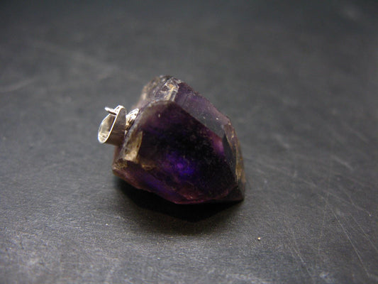 Rare Brandenberg Brandberg Amethyst Quartz Silver Pendant From Namibia - 1.0" - 6.82 Grams