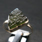 Moldavite Tektite Silver Ring from Czech Republic - 11 Size - 3.23 Grams
