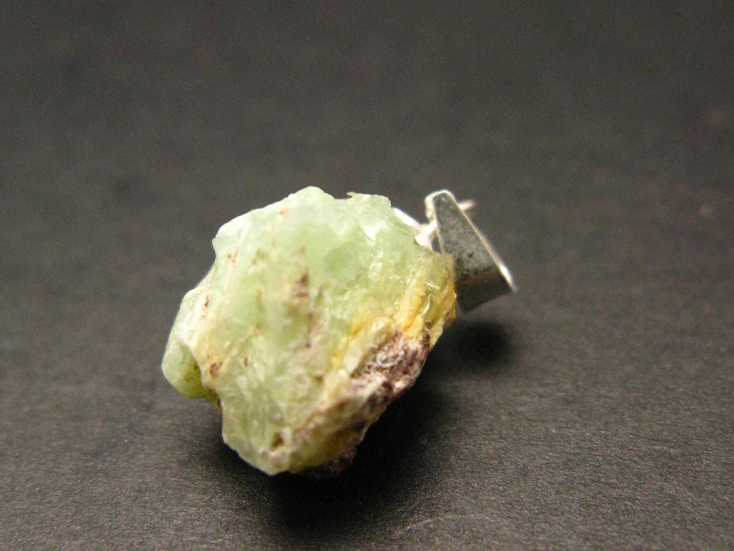 Very Rare Phosphophyllite Silver Pendant From Bolivia - 0.7" - 1.93 Grams