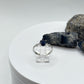 Blue Sapphire Filigree Ring: Sterling Silver Vintage Style - Size 8