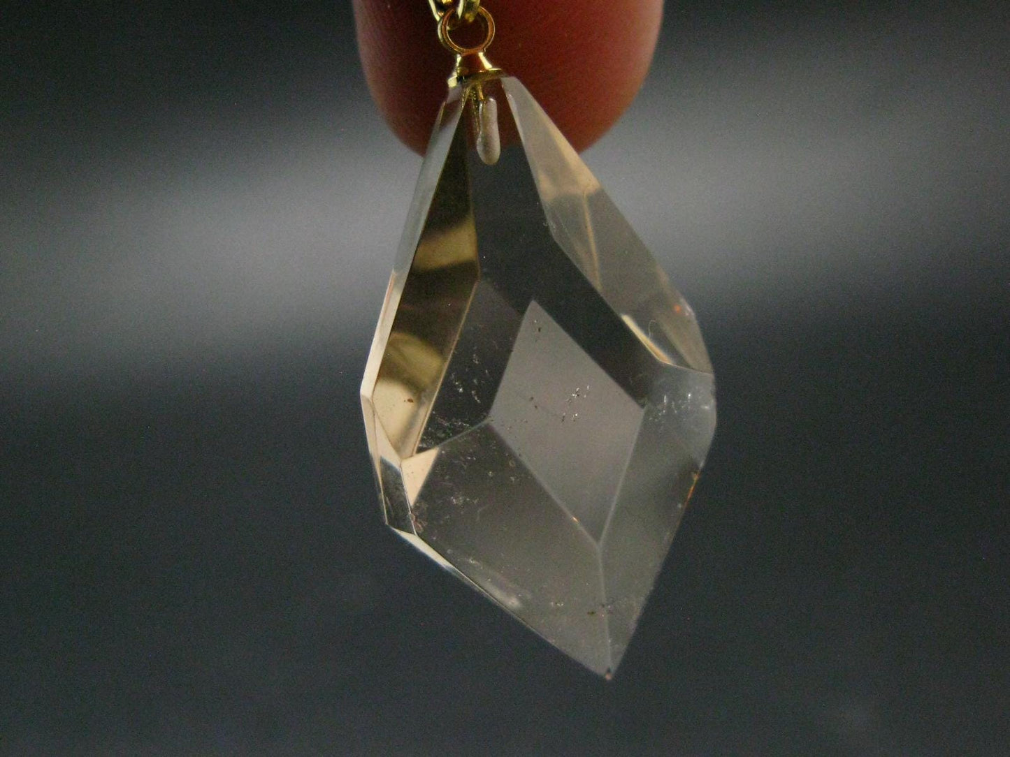 Natural Unheated Citrine Sterling Silver Gold Plated Pendant from Zambia - 1.5" - 4.44 Grams