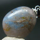 Papagoite in Quartz Cabochon Silver Pendant from S. Africa - 1.1" - 3.07 Grams
