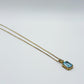 Swiss Blue Topaz Pendant Necklace – Gold Plated Emerald Cut – November Birthstone Gift - 5.78 Grams