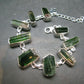 Watermelon Tourmaline Silver Bracelet From Brazil- 7" - 25.4 Grams
