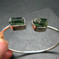 Green Tourmaline Silver Twister Bracelet From Brazil - 7.37 Grams