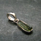 Moldavite Tektite Silver Pendant from Czech Republic - 0.9" - 1.0 Grams