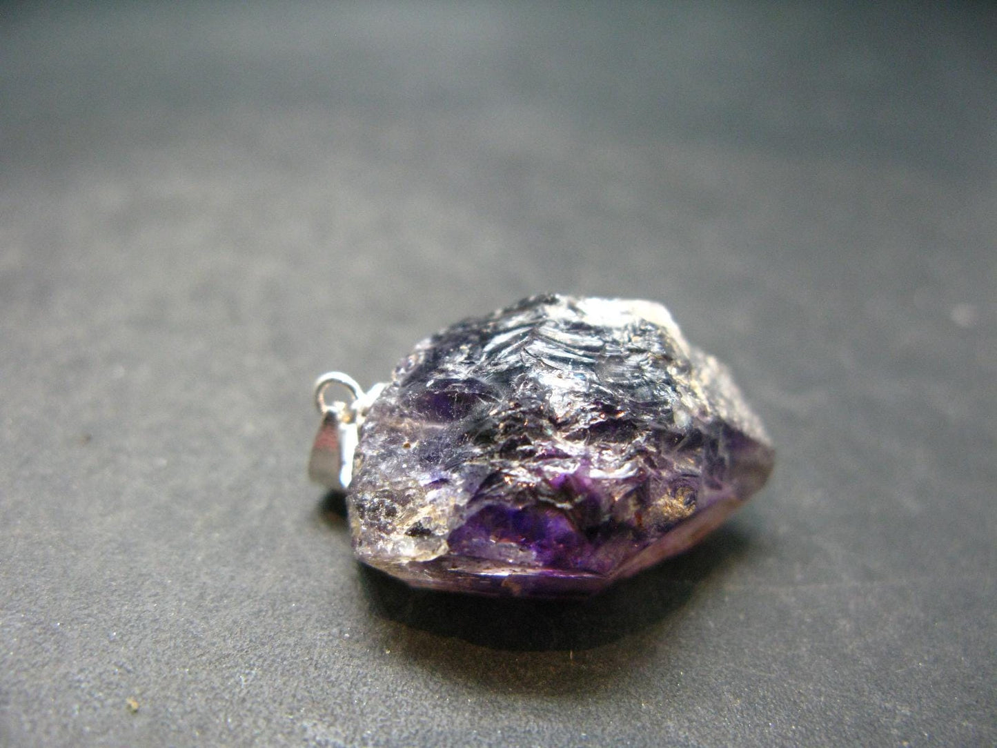 Rare Brandenberg Brandberg Amethyst Quartz Silver Pendant From Namibia - 1.1" - 6.68 Grams