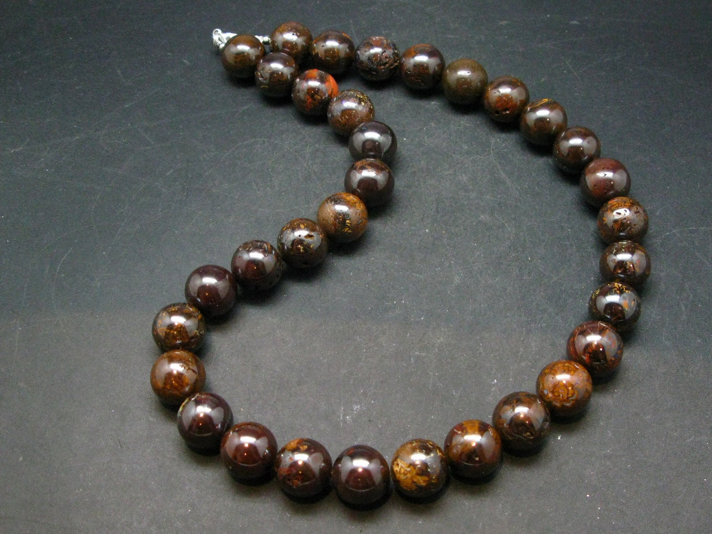 Rare Boulder Opal Beads Necklace From Australia - 18.5"