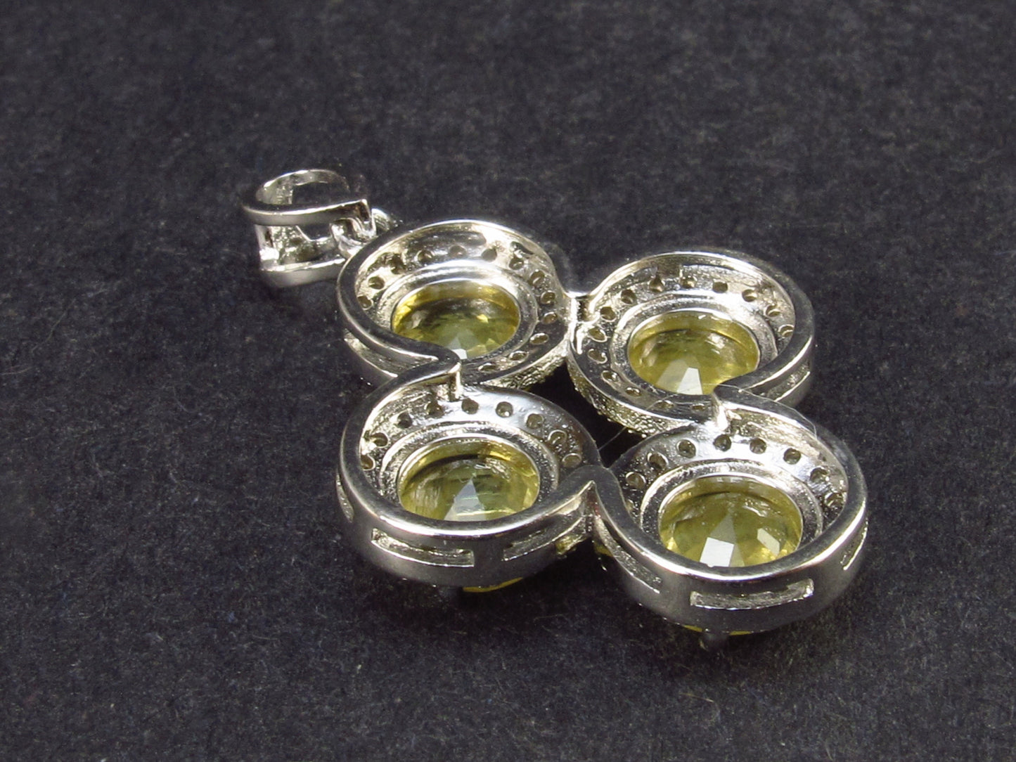Nice Natural Faceted Yellow Sapphire 925 Sterling Silver Pendant - 1.1" - 3.0 Grams