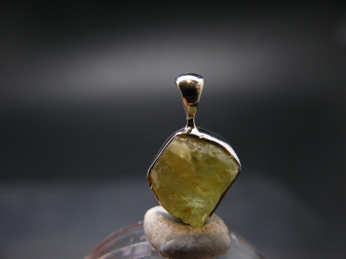 Chrysoberyl Crystal Silver Pendant From Brazil - 1.43 Grams
