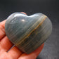 Nice Lemurian Aquatine Blue Calcite Heart From Argentina - 1.9" - 76.06 Grams