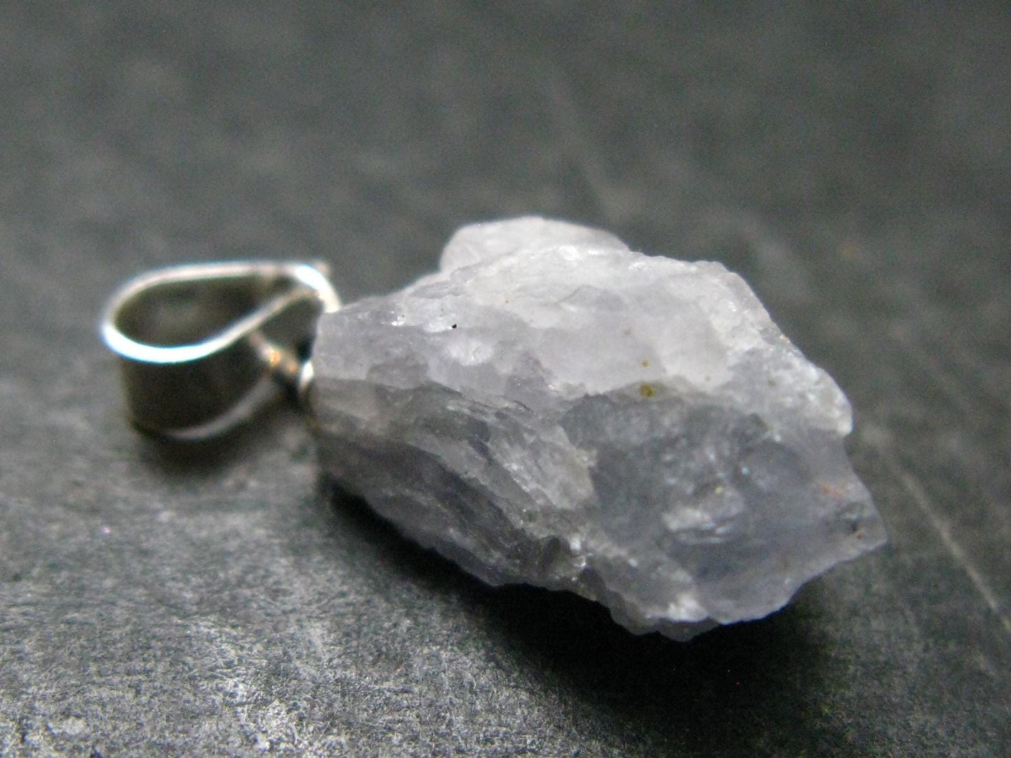 Rare Raw Hackmanite Silver Pendant from Afghanistan - 0.8" - 0.82 Grams