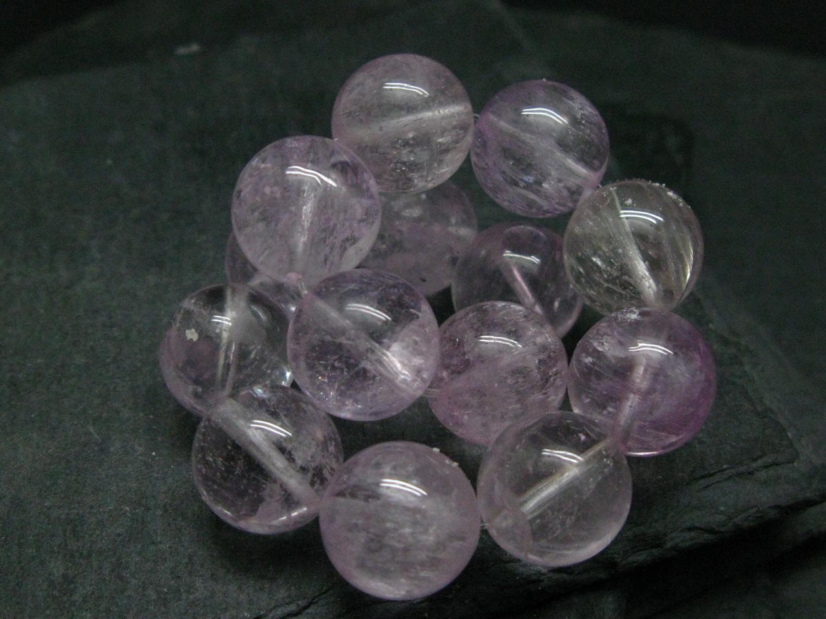 AAA Kunzite Spodumene Genuine Bracelet ~ 7 Inches ~ 14mm Round Beads