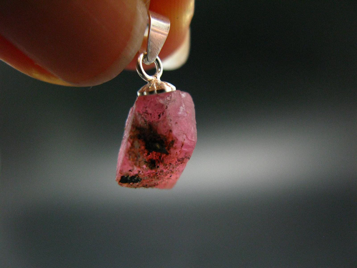 Rhodochrosite Sterling Silver Pendant From Alma Colorado, USA - 0.6" - 0.92 Grams