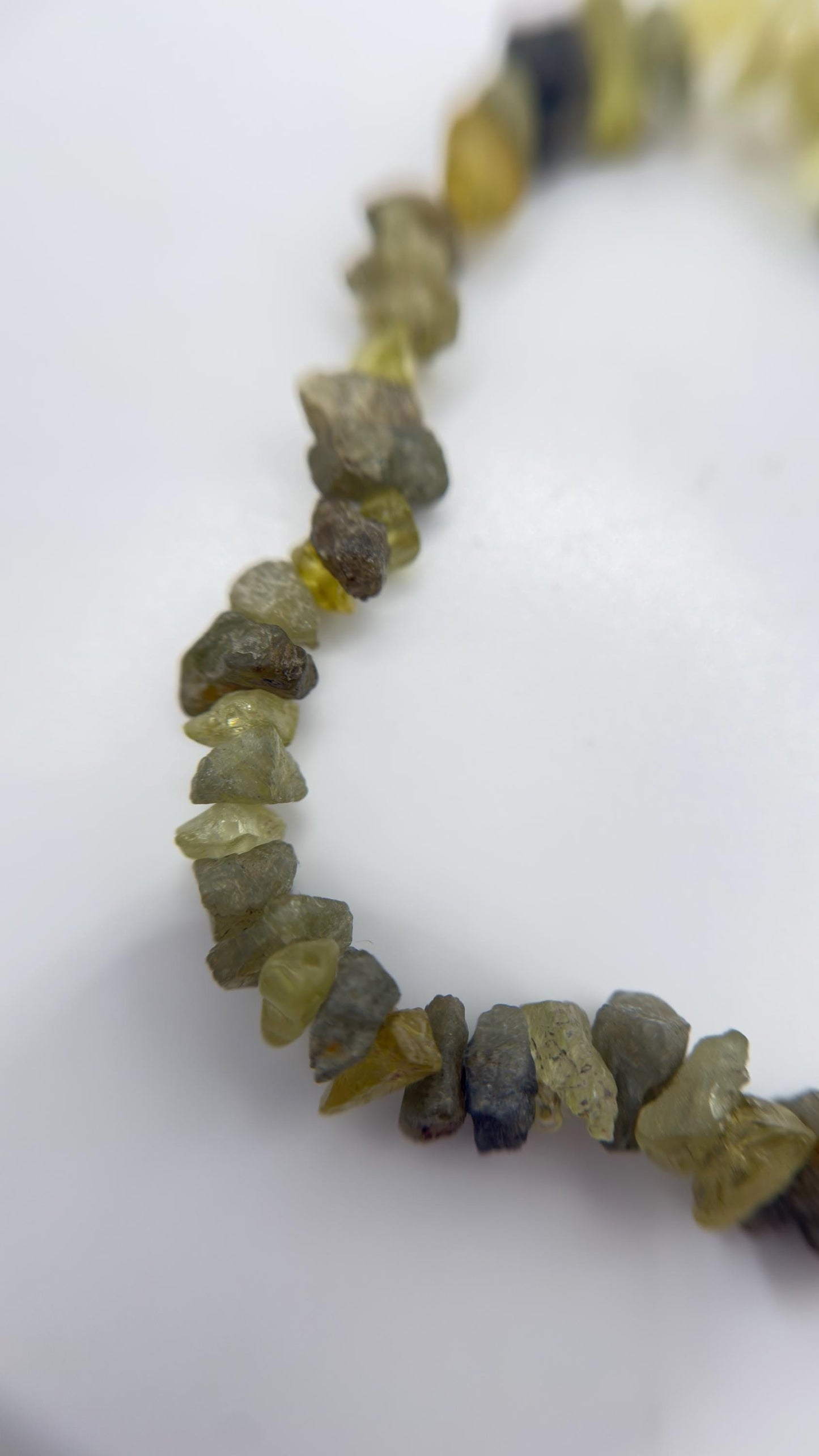 Natural Chrysoberyl Chip Bracelet, Raw Crystal Gemstone Stretch Jewelry