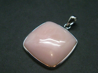 Pink Opal Sterling Silver Pendant From Peru - 1.2"