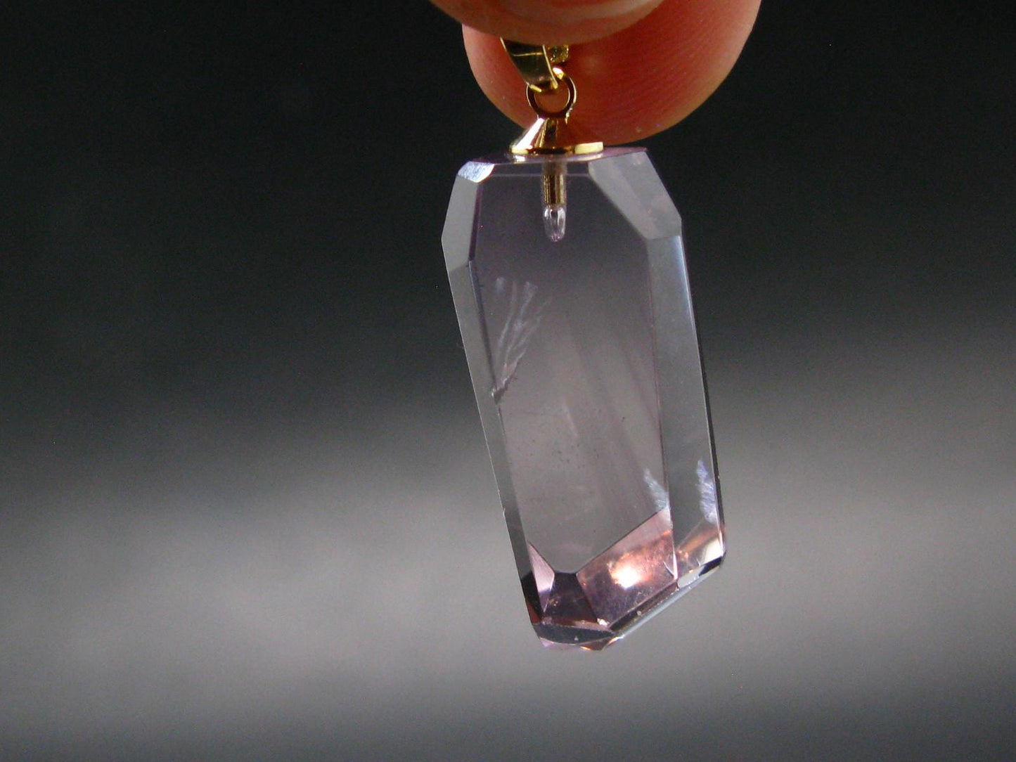 Amethyst Sterling Silver Gold Plated Pendant From Brazil - 1.4" - 6.05 Grams