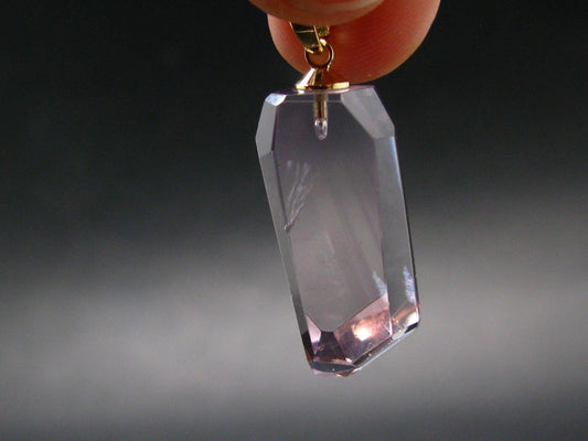 Amethyst Sterling Silver Gold Plated Pendant From Brazil - 1.4" - 6.05 Grams