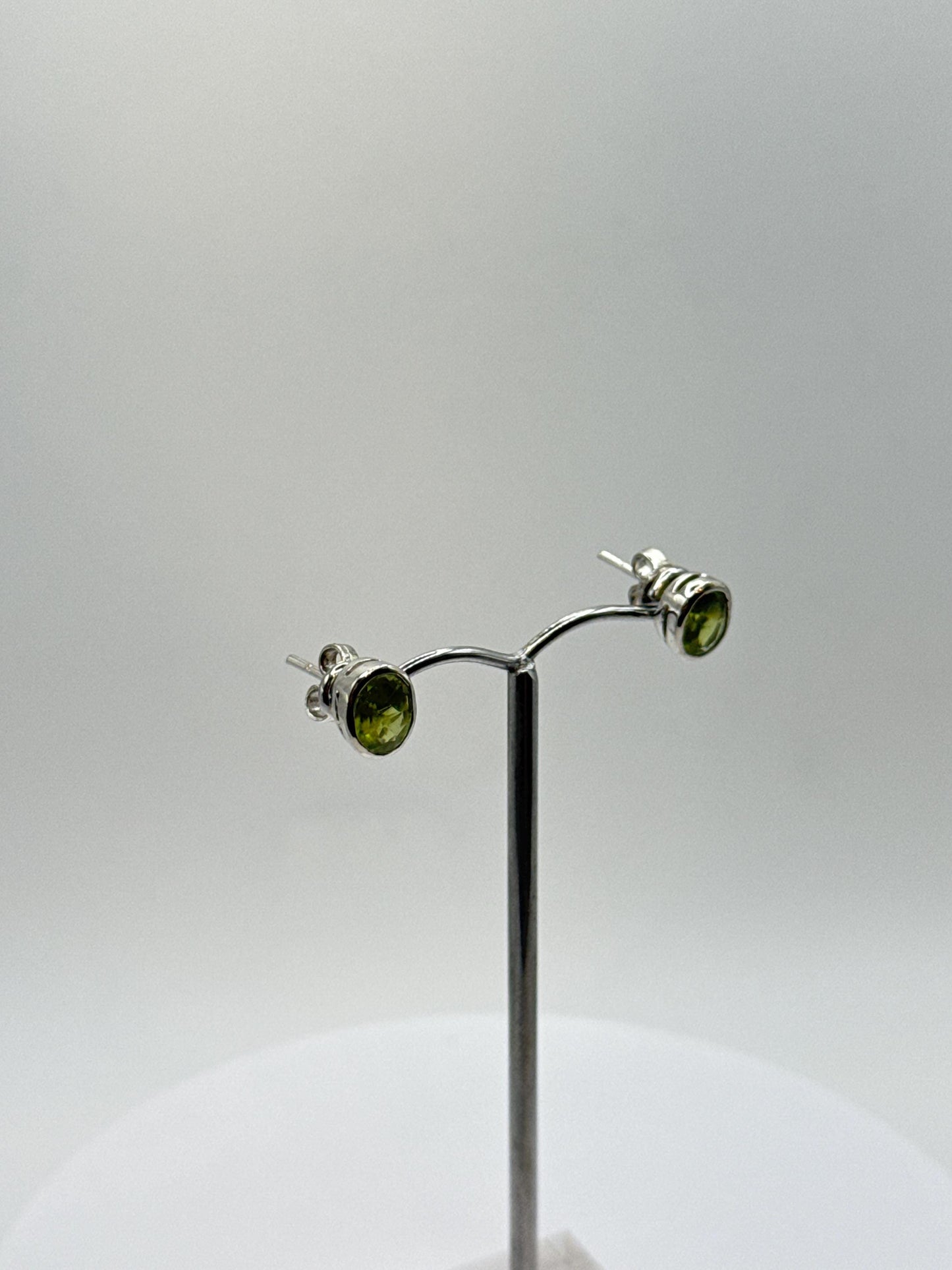 Peridot Sterling Silver Stud Earrings | August Birthstone