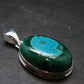 Malachite And Chrysocola Silver Plated Pendant from Congo - 1.4" - 9.49 Grams