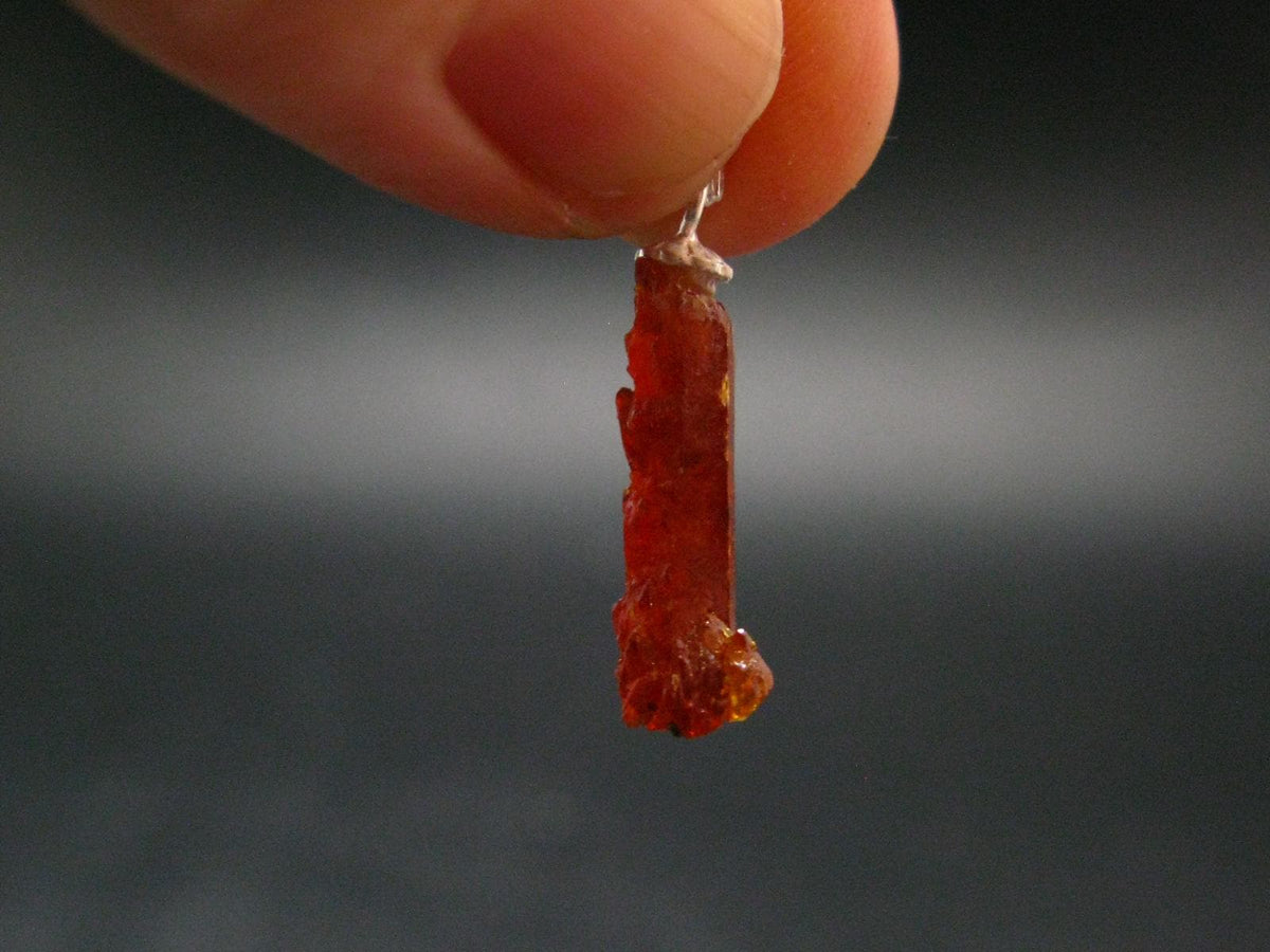 Zincite Zinkite Crystal 925 Silver Pendant From Poland - 1.0" - 1.36 Grams