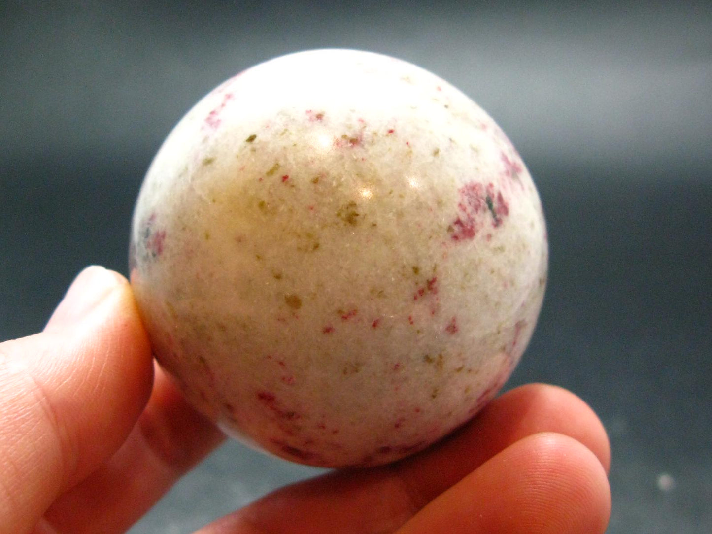 Large Cinnabar in Quartz Sphere from Peru - 161.76 Grams - 1.9"