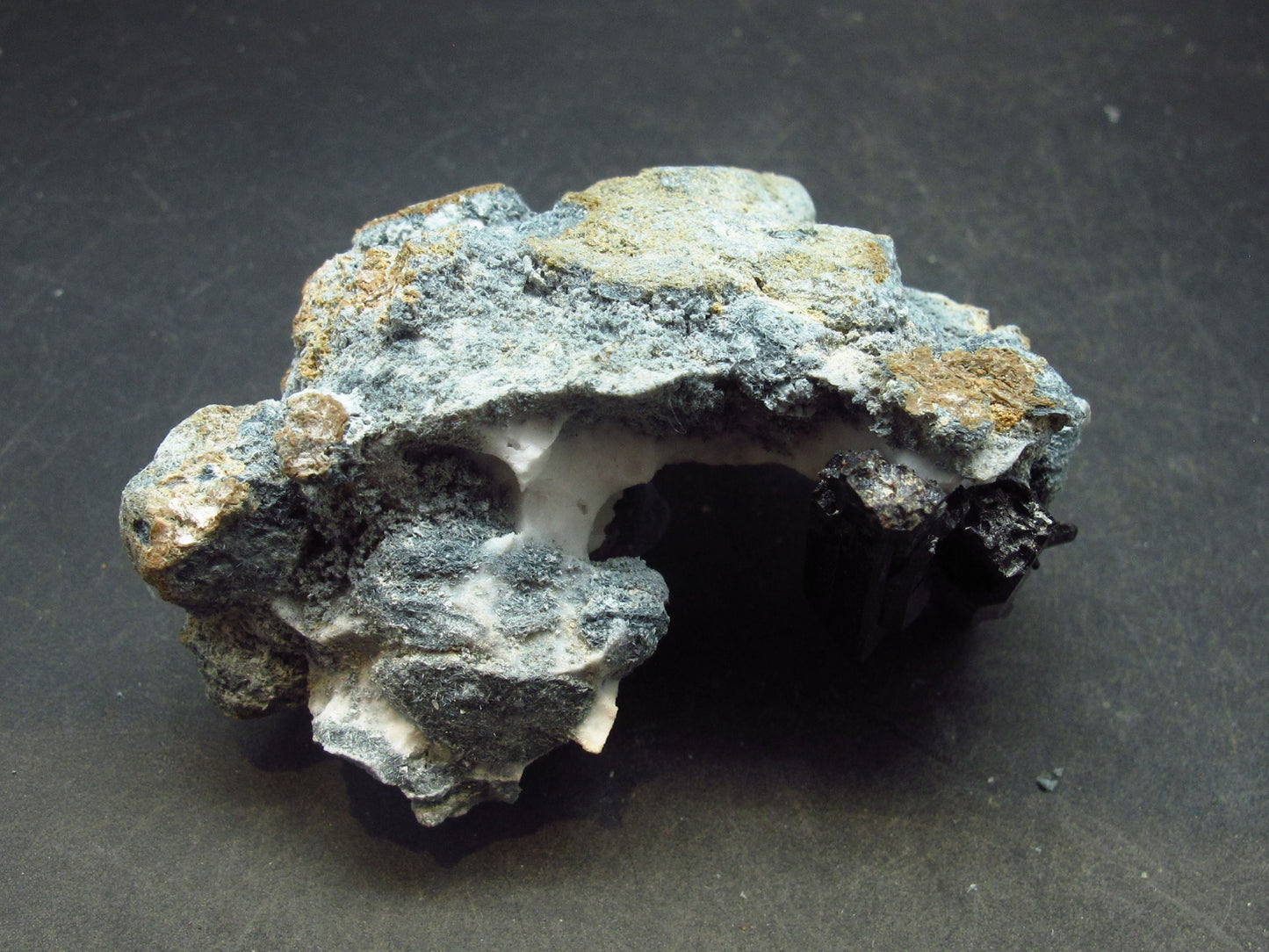 Neptunite on Natrolite Cluster From California - 2.6"