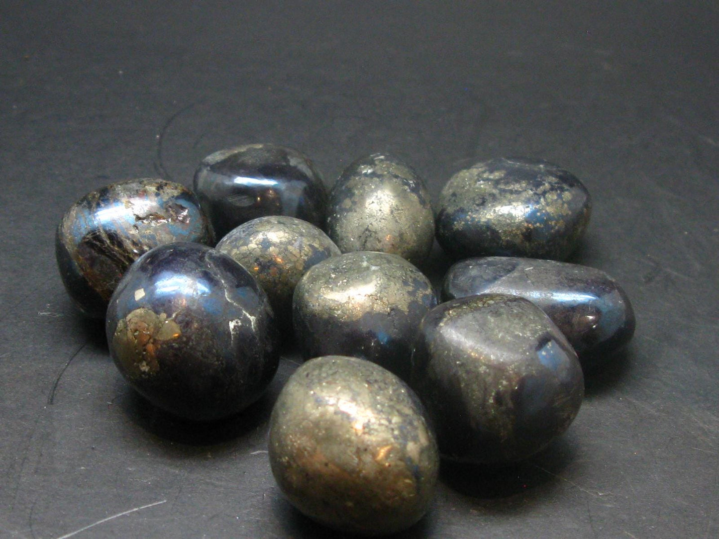 Lot of 10 Covelite Tumbled Stones From Peru - 311.45 Grams