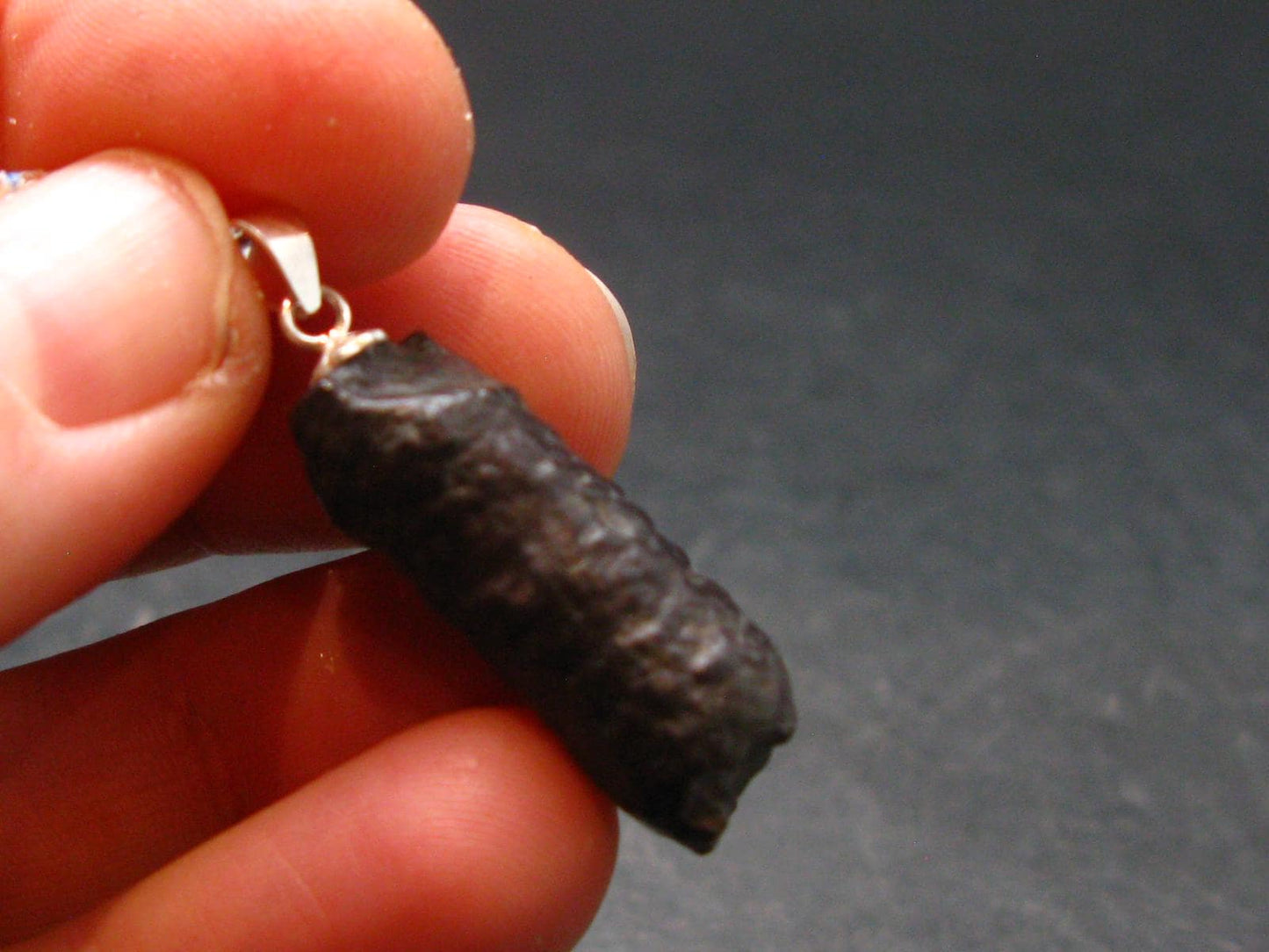 Rare Prophecy Stone Limonite after Pyrite Silver Pendant From Egypt - 1.2" - 4.91 Grams